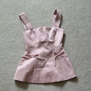 Pink Sleeveless Top with Bow Accents